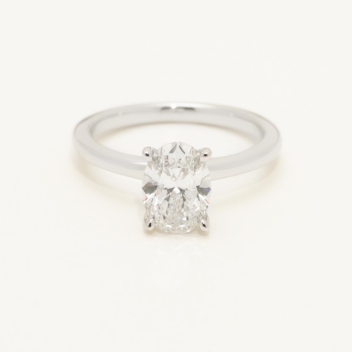 Lab Grown Oval Diamond Solitaire Ring in 14kt White Gold (1 1/2ct)
