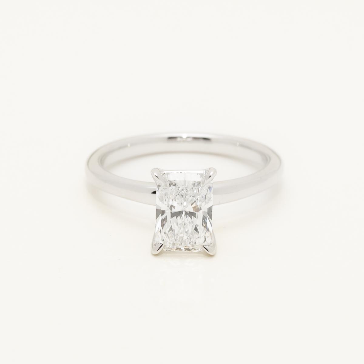 Lab Grown Radiant Cut Diamond Solitaire Ring in 14kt White Gold (1 1/2ct)