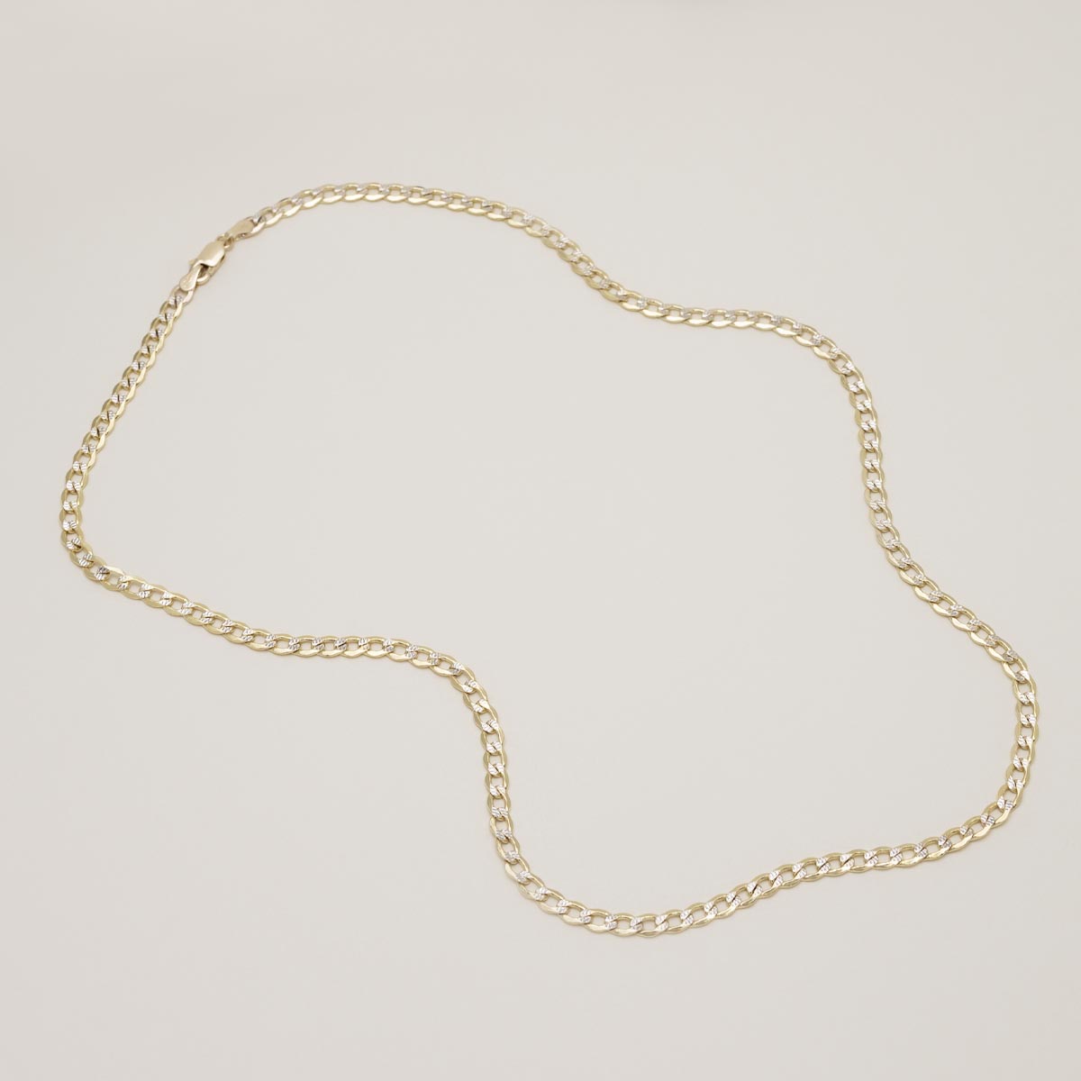 Pave Curb Chain in 10kt Yellow Gold