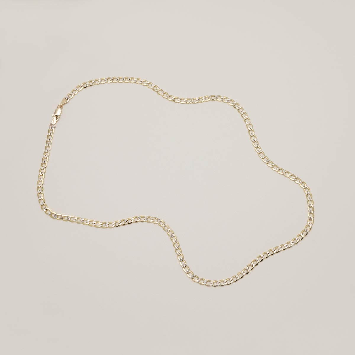 Pave Curb Chain in 10kt Yellow Gold