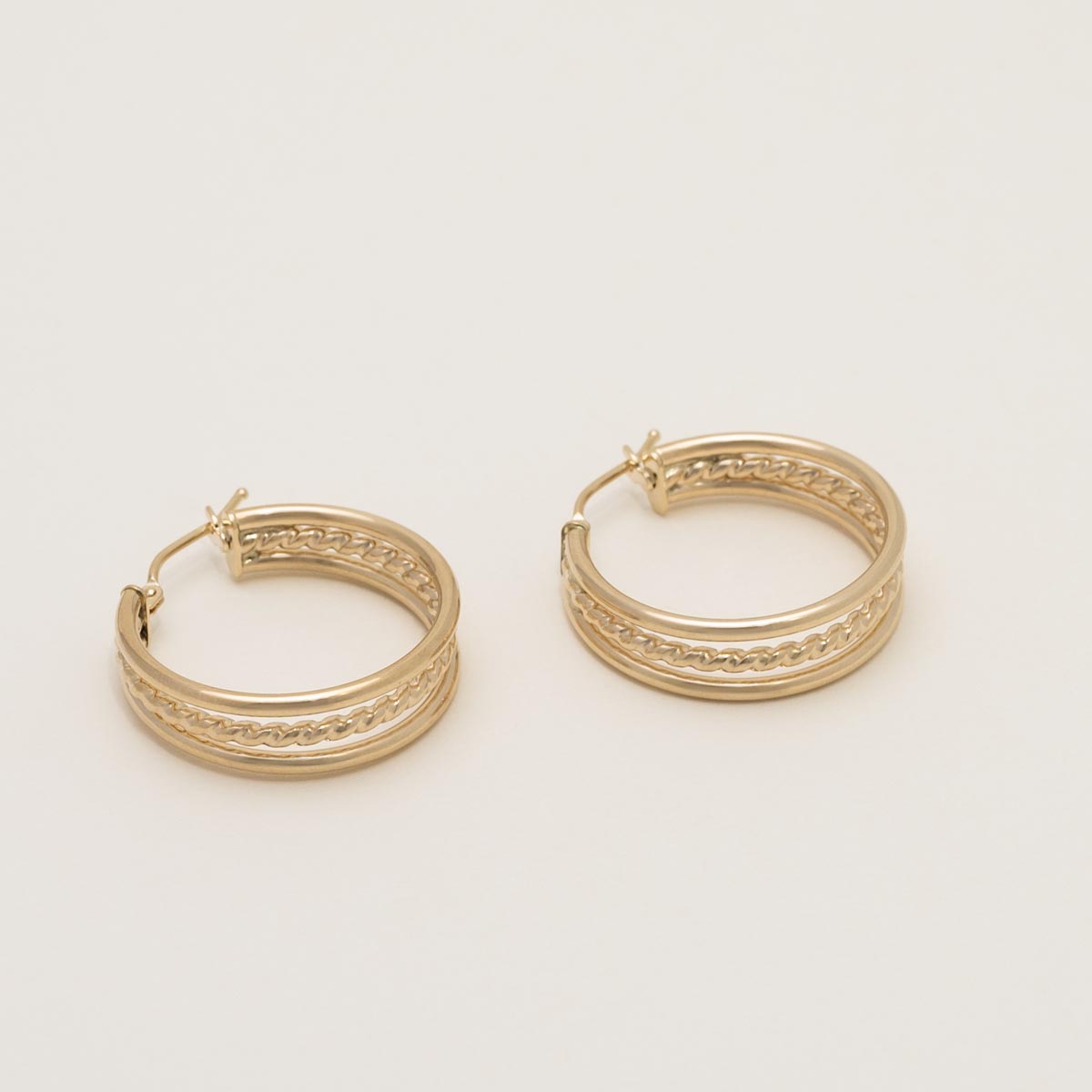 Triple Hoop Earrings in 14kt Yellow Gold