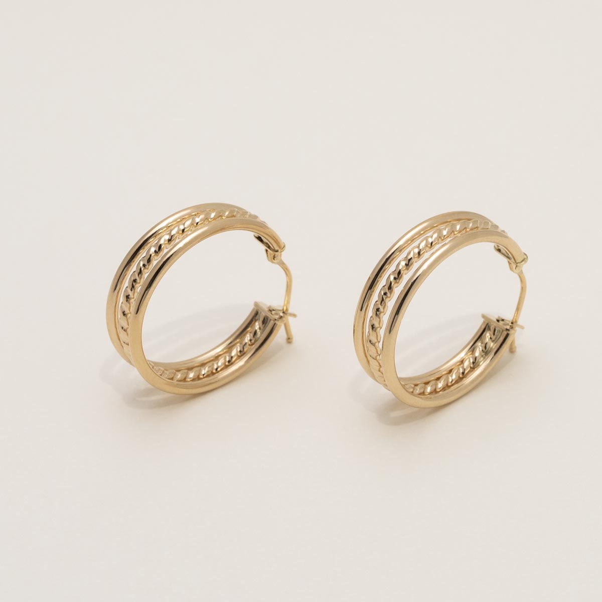 Triple Hoop Earrings in 14kt Yellow Gold