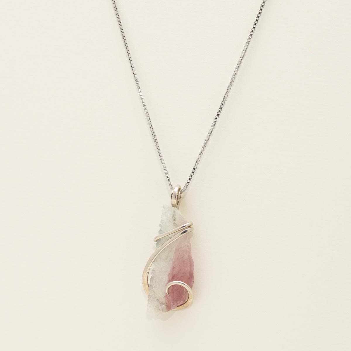 Maine Bicolor Tourmaline Necklace in Sterling Silver