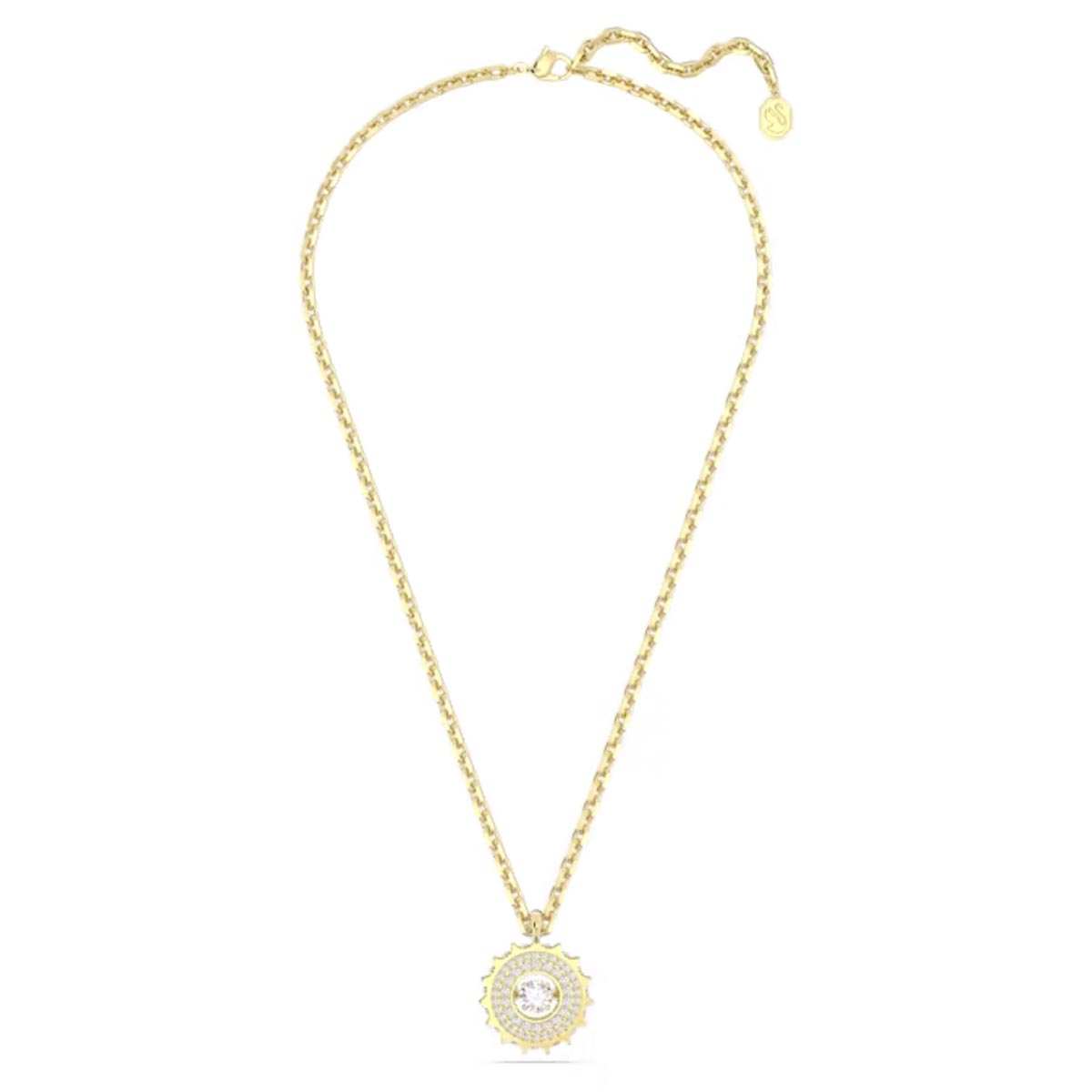 Swarovski Crystal Rota Necklace in Yellow Tone Plate