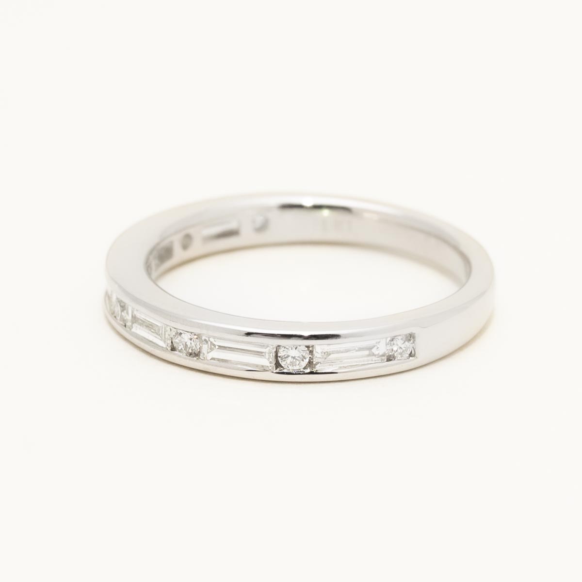 Baguette and Round Diamond Channel Band in 14kt White Gold (1/2ct tw)