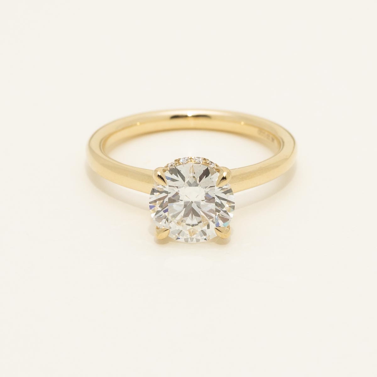 Lab Grown Diamond Engagement Ring with Hidden Halo in 14kt Yellow Gold (2ct tw)