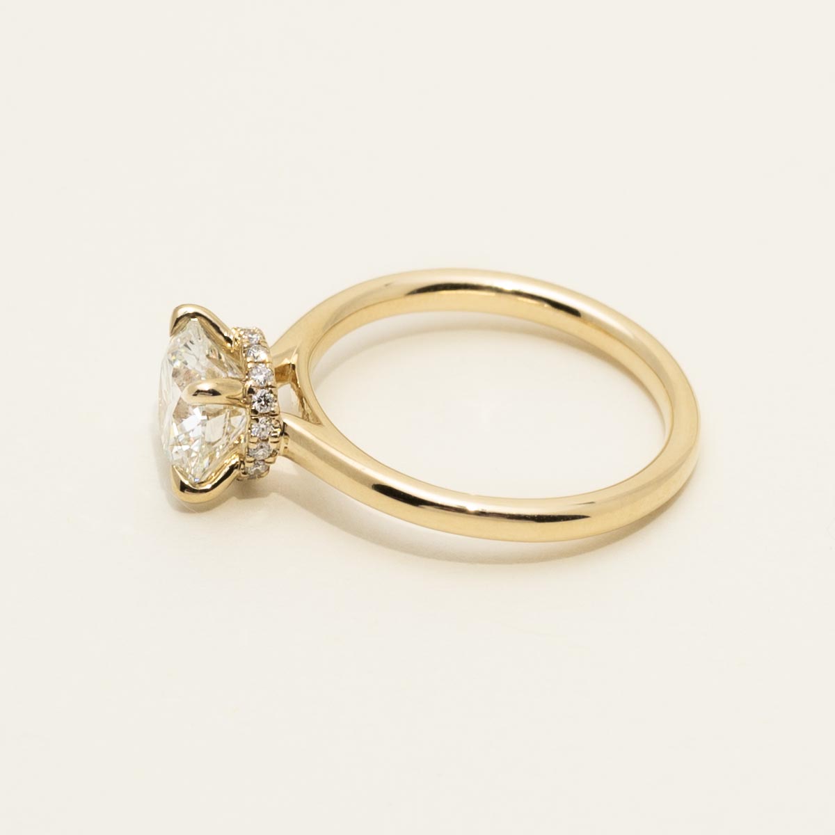 Lab Grown Diamond Engagement Ring with Hidden Halo in 14kt Yellow Gold (2ct tw)