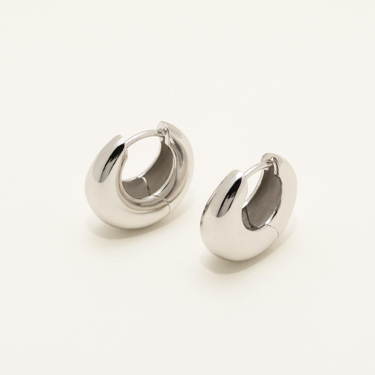 Tapered Huggie Hoop Earrings in Sterling Silver