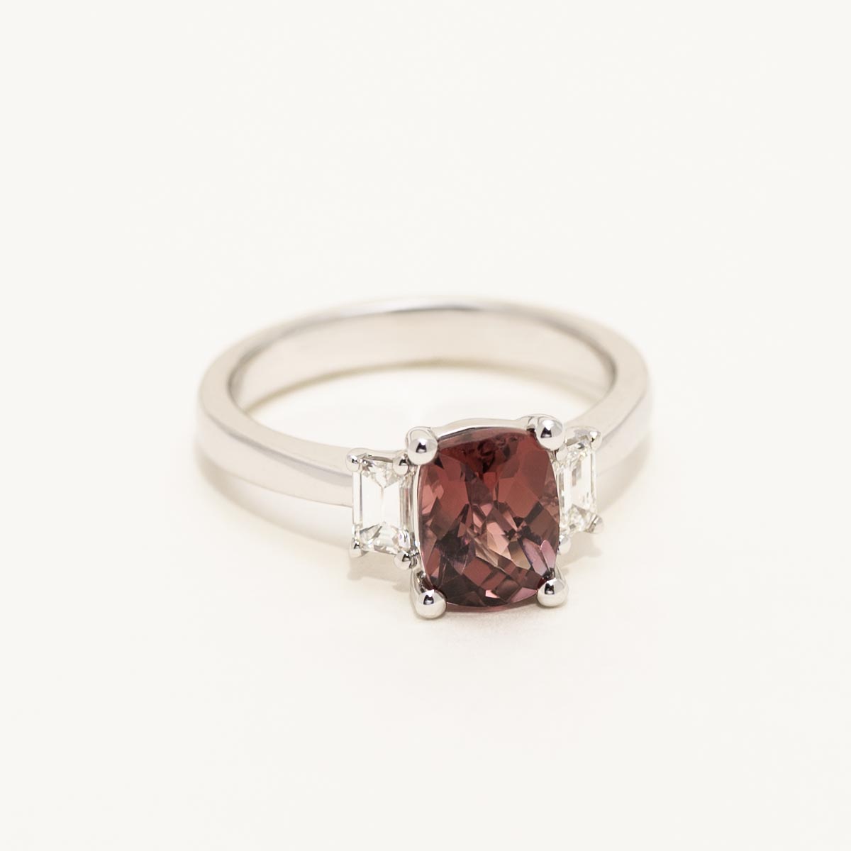 Maine Pink Tourmaline Ring in 14kt White Gold with Diamonds (1/3ct tw)