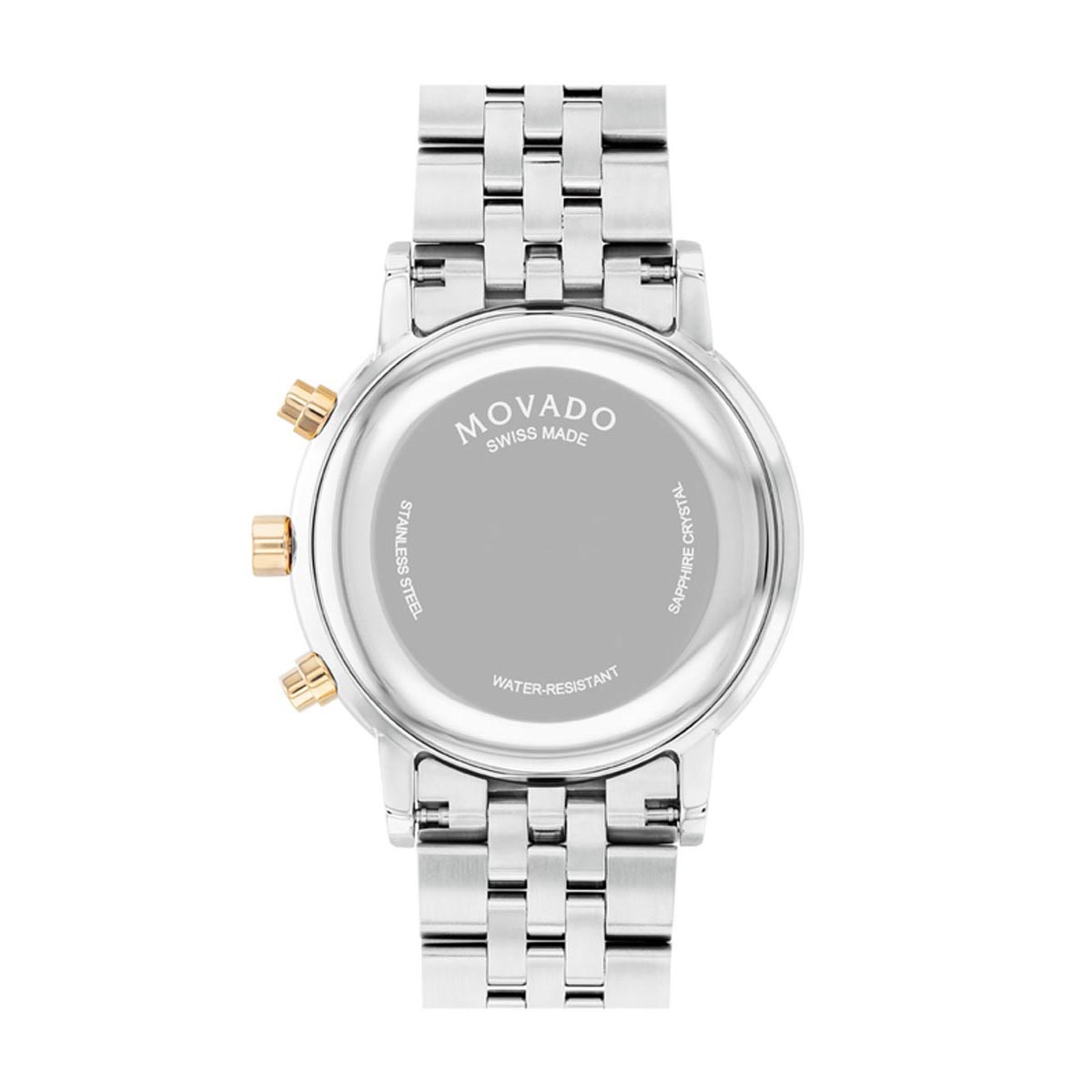 Movado Museum Classic Chronograph  Mens Watch with Black Dial and Stainless Steel and Gold Tone Bracelet (Swiss quartz movement)