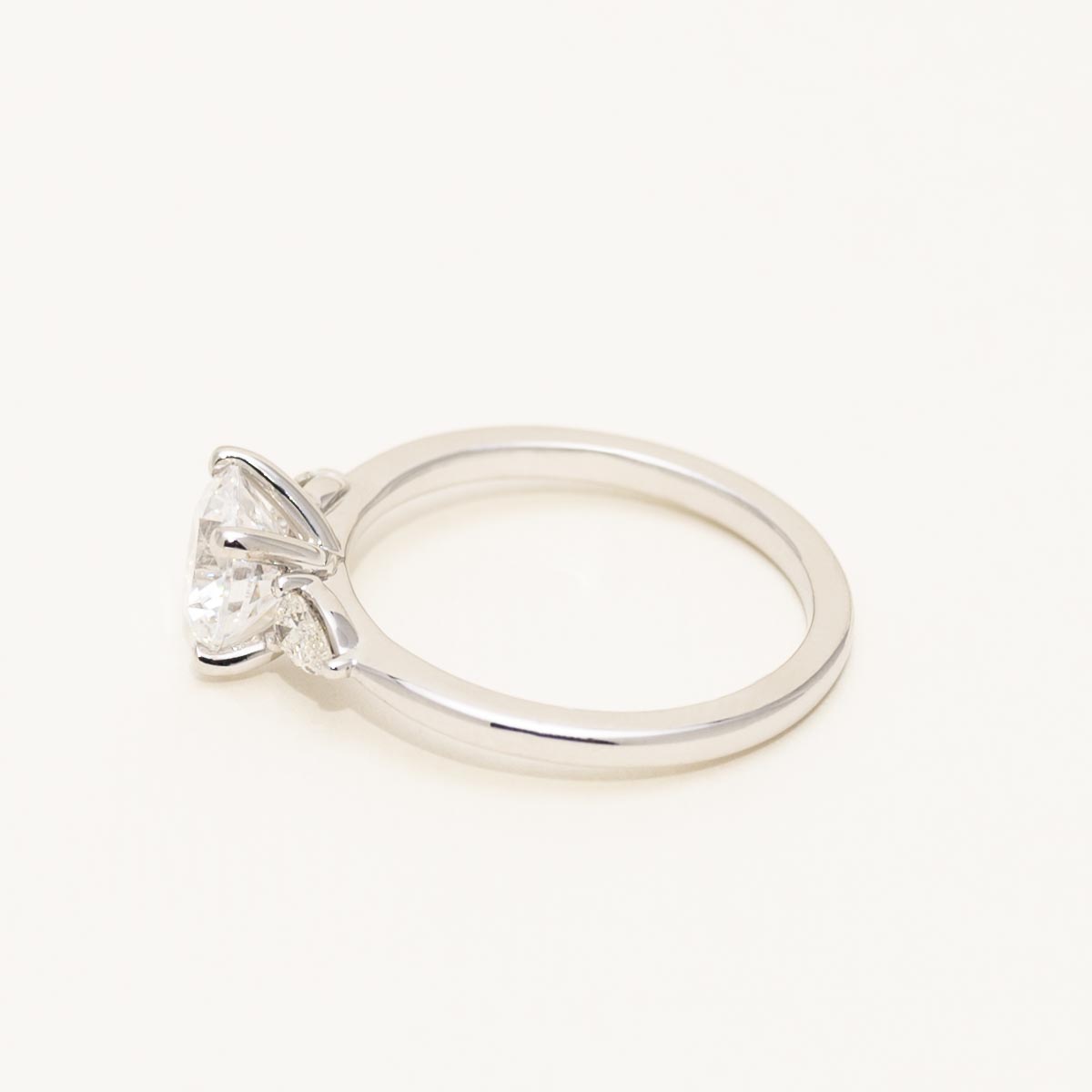 Three Stone Diamond Engagement Ring Setting in 14k White Gold (1/2ct tw)