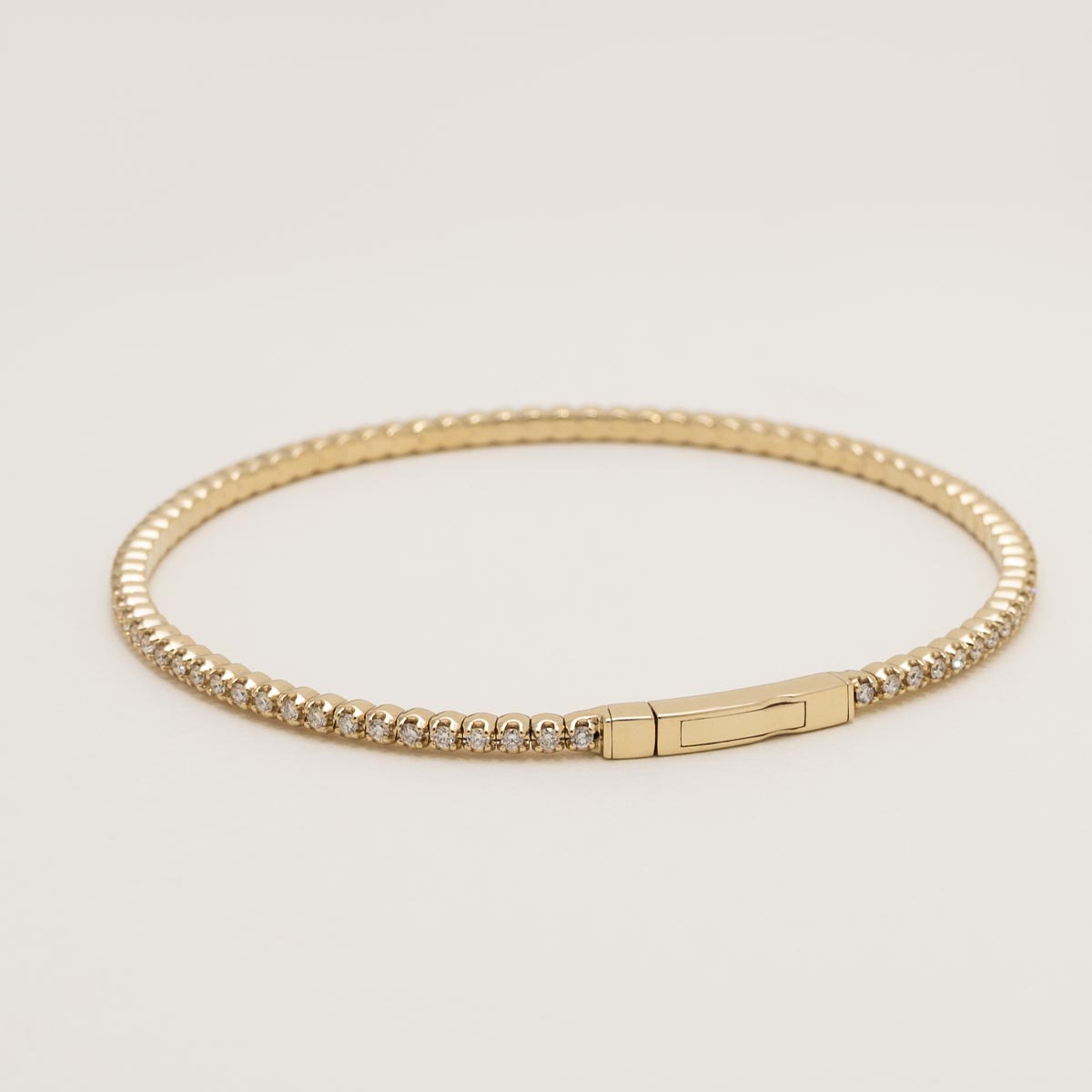 Diamond Flexible Bangle Bracelet in 14kt Yellow Gold (1ct tw)
