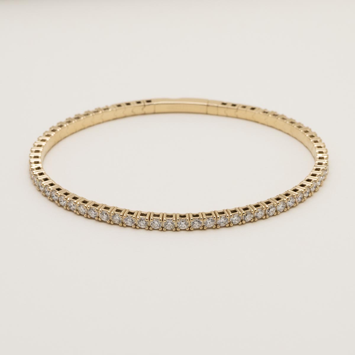 Diamond Flexible Bangle Bracelet in 14kt Yellow Gold (3ct tw)