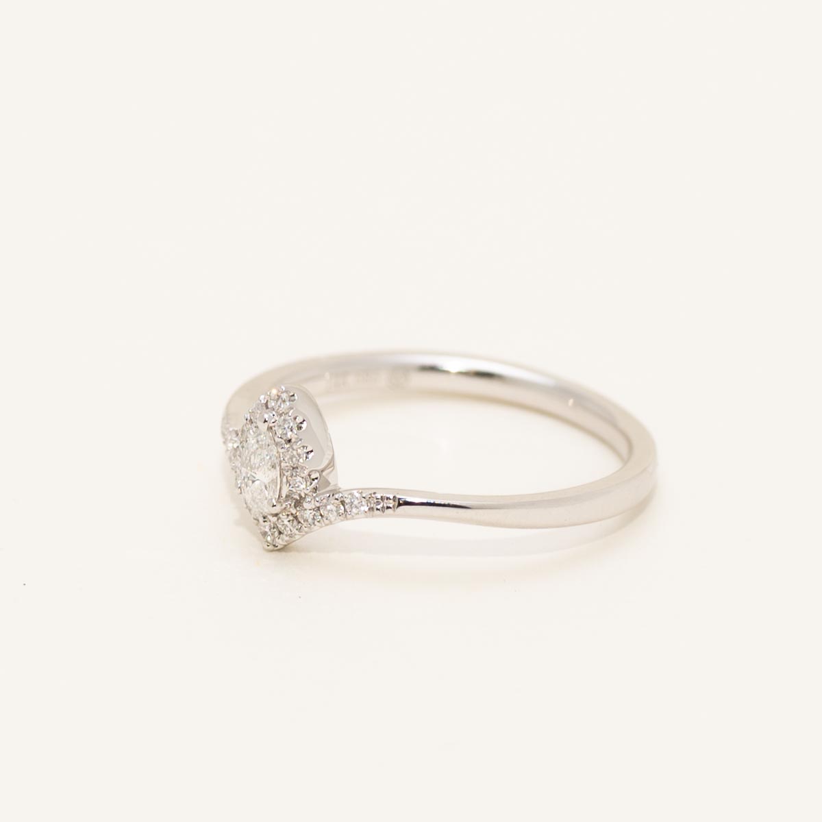 Pear Shaped Diamond Fashion Ring in 14kt White Gold (1/5ct tw)