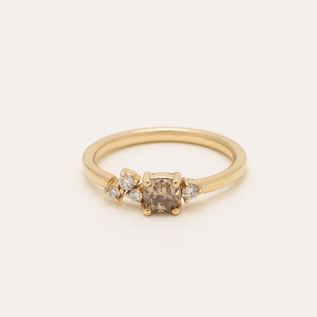 Champagne and White Diamond Ring in 14kt Yellow Gold (1/2ct tw)
