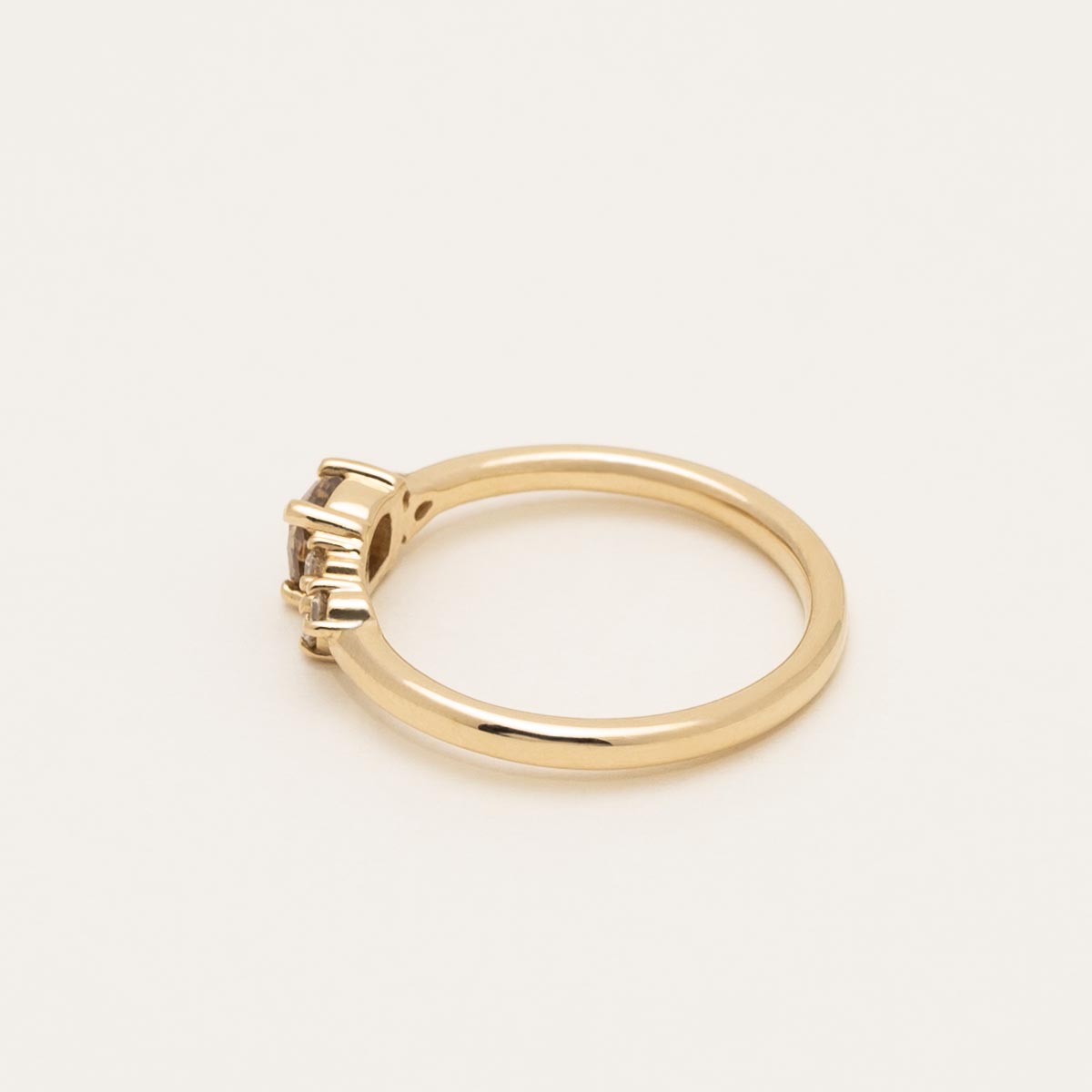Champagne and White Diamond Ring in 14kt Yellow Gold (1/2ct tw)