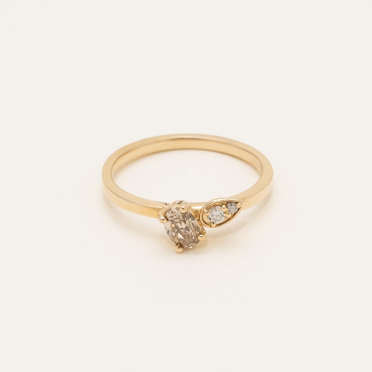 Yellow and White Diamond Ring in 14kt Yellow Gold (1/3ct tw)