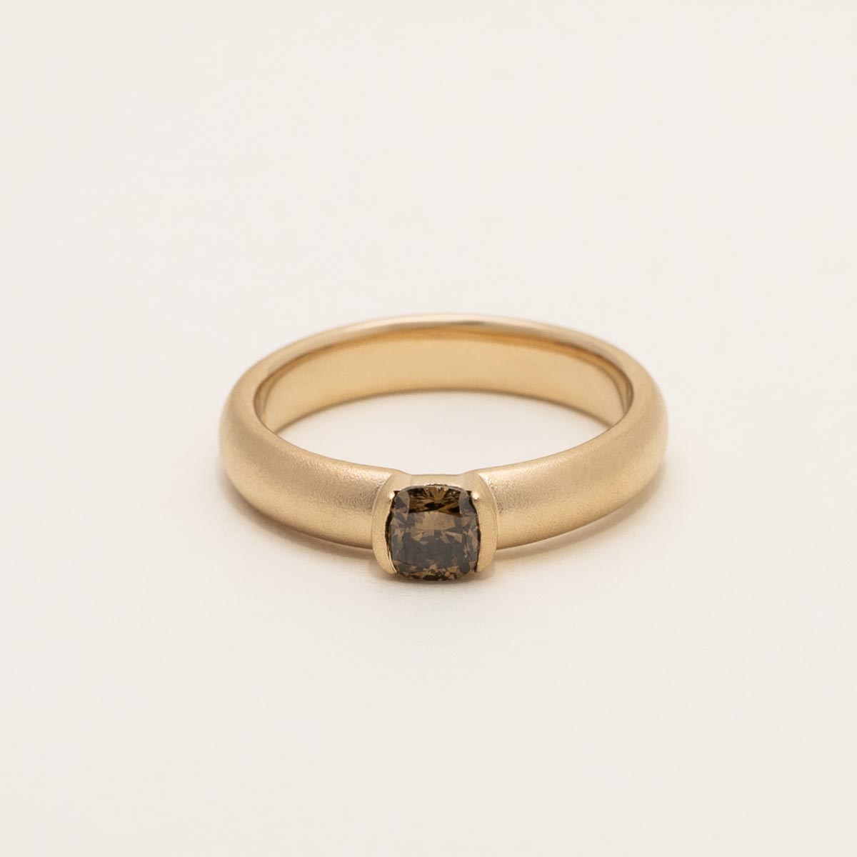 Champagne Diamond Bezel Ring in 14kt Yellow Gold (3/8ct)