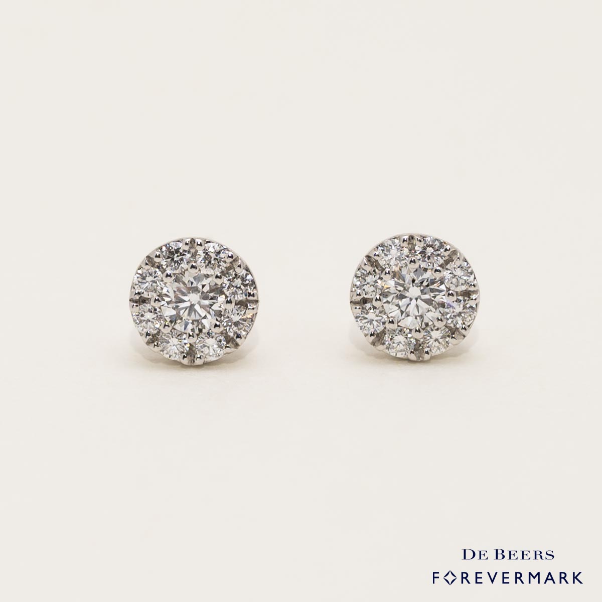 Forevermark Center of my Universe Diamond Halo Earrings in 18kt White Gold (1/2ct tw)