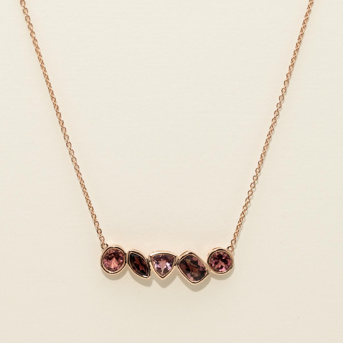 Coastlines Maine Pink Tourmaline Necklace in 14kt Rose Gold