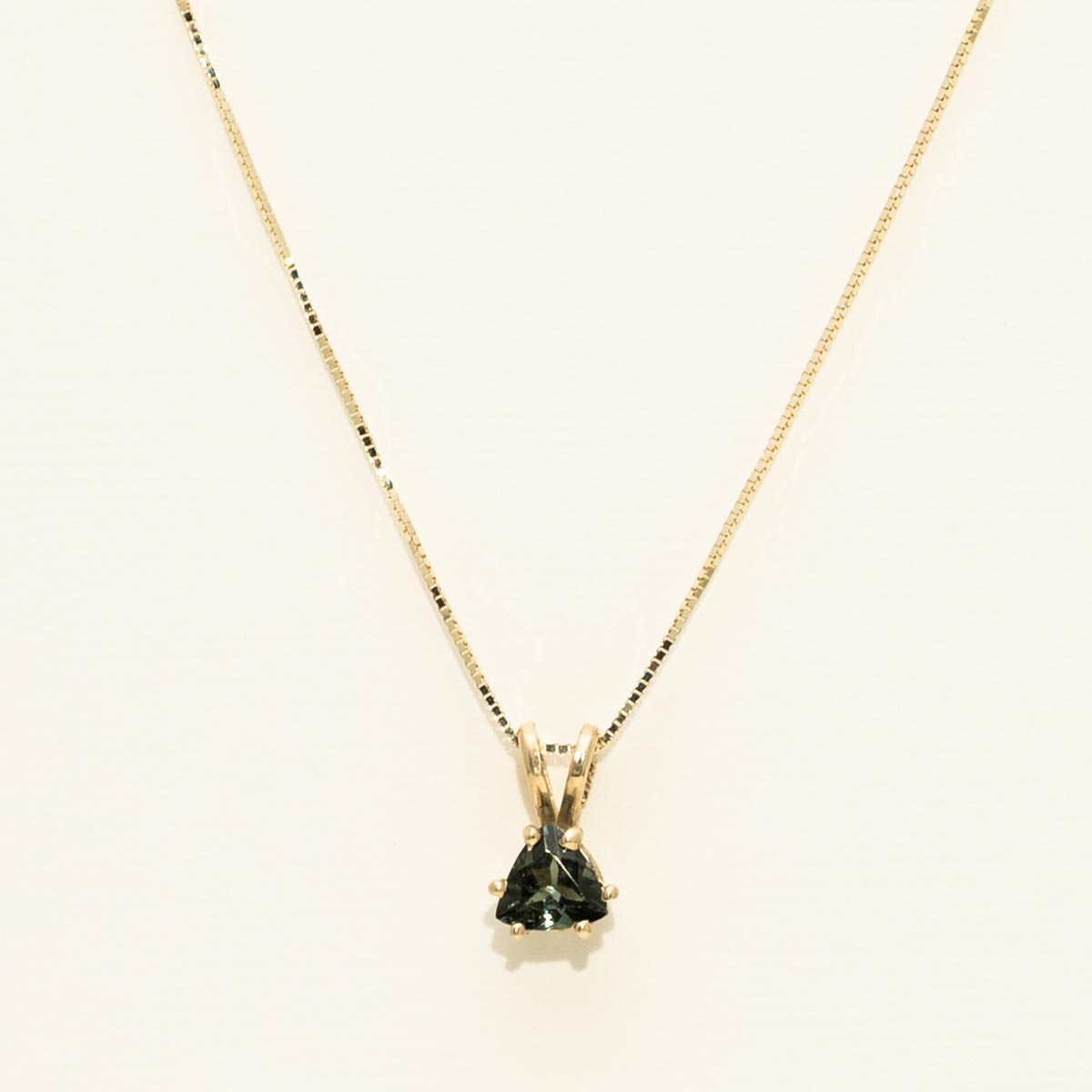 Maine Green Tourmaline Necklace in 14kt Yellow Gold