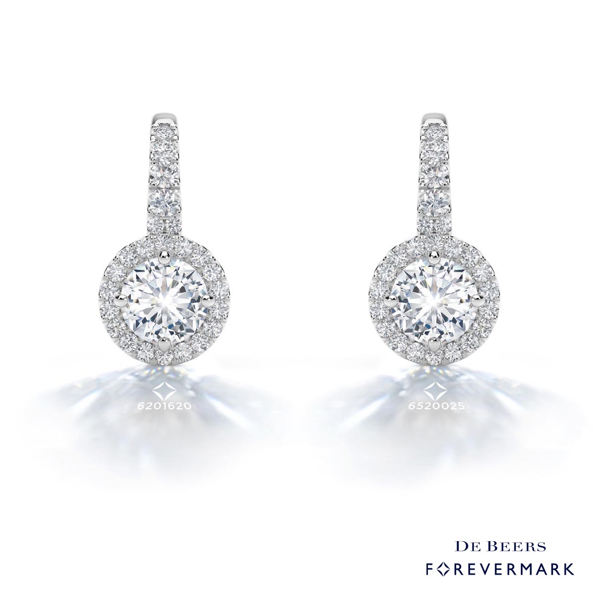 De Beers Forevermark Center of My Universe Diamond Halo Earrings in 18kt White Gold (1ct tw)