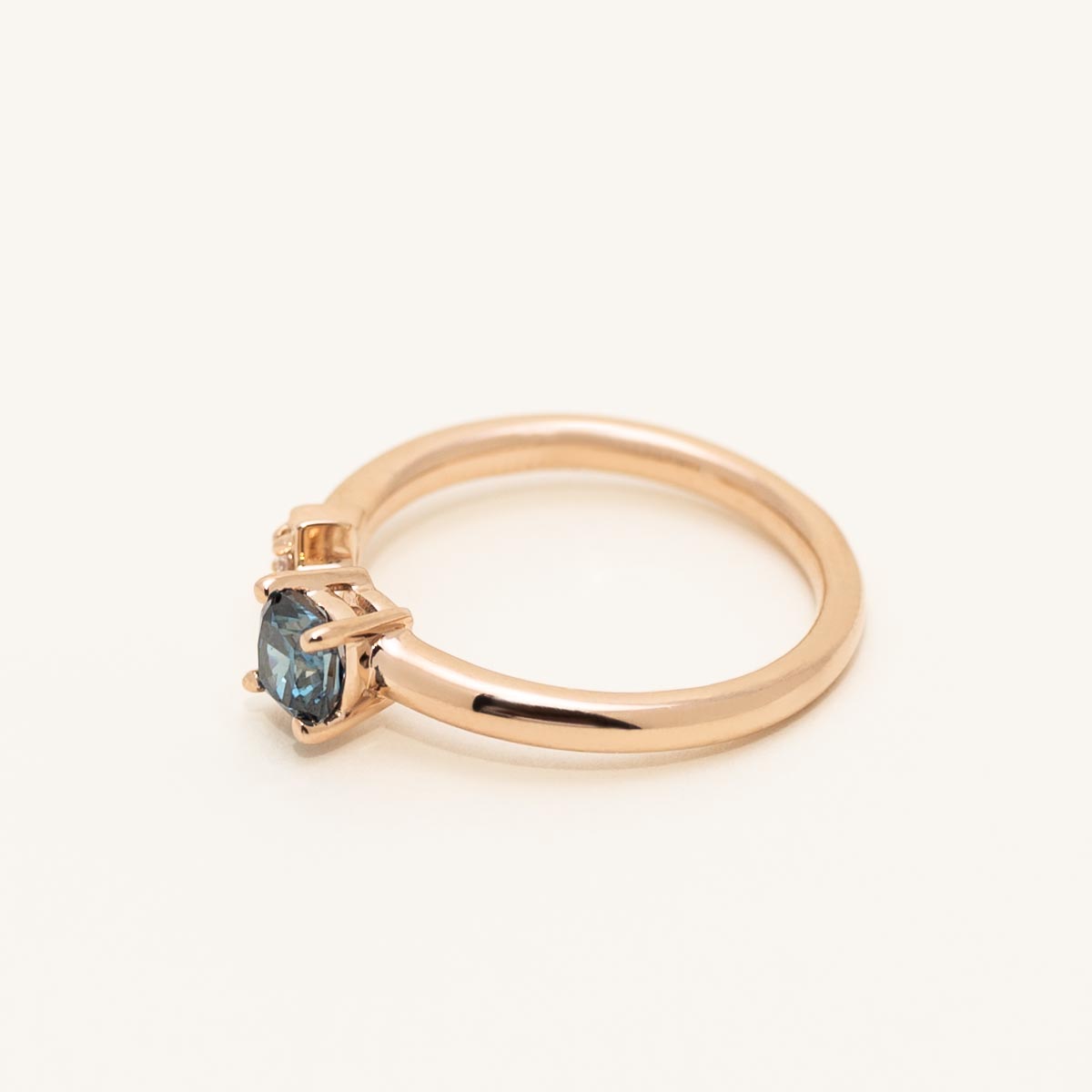 Cushion Cut Blue Diamond Star Ring in 14kt Rose Gold (3/8ct tw)