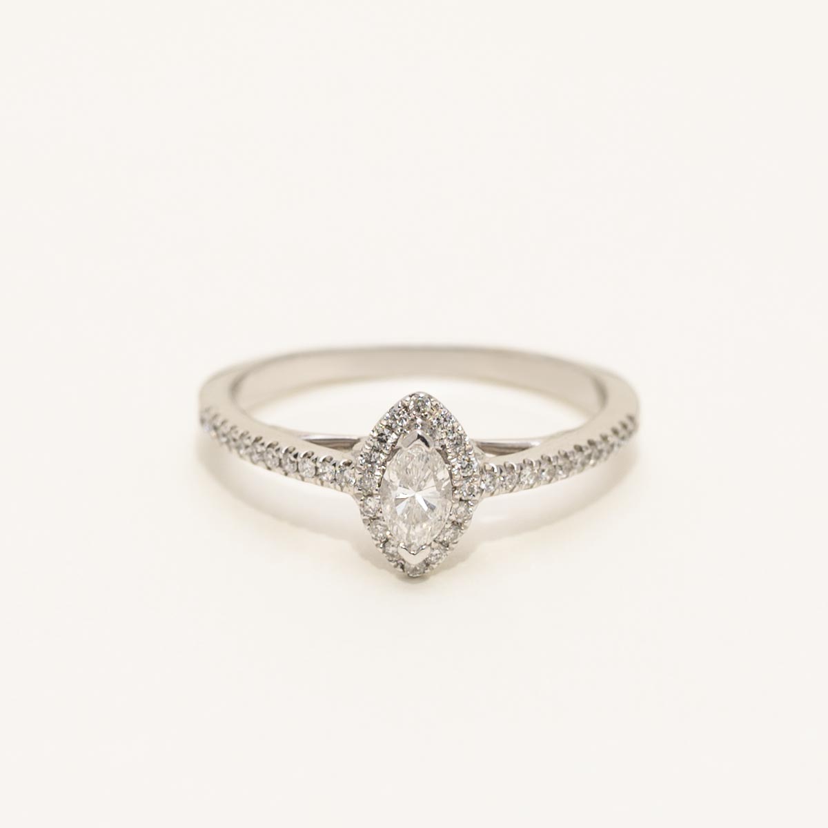 Marquise Diamond Halo Engagement Ring in 14kt White Gold (1/3ct tw)