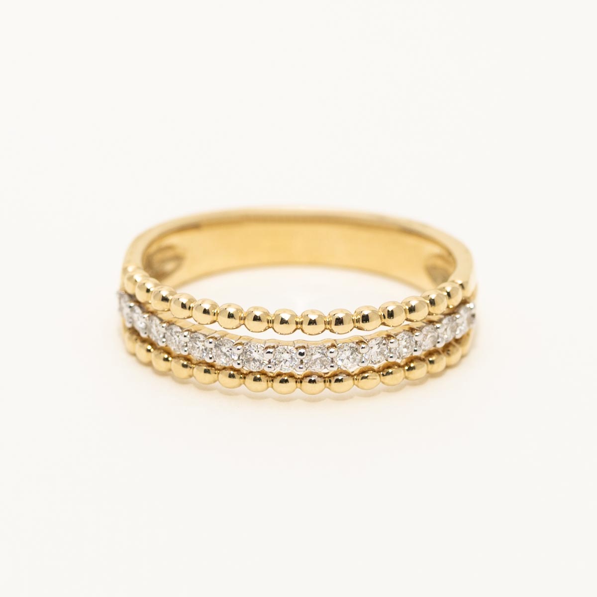 Diamond Anniversary Band in 14kt Yellow and White Gold (1/4ct tw)