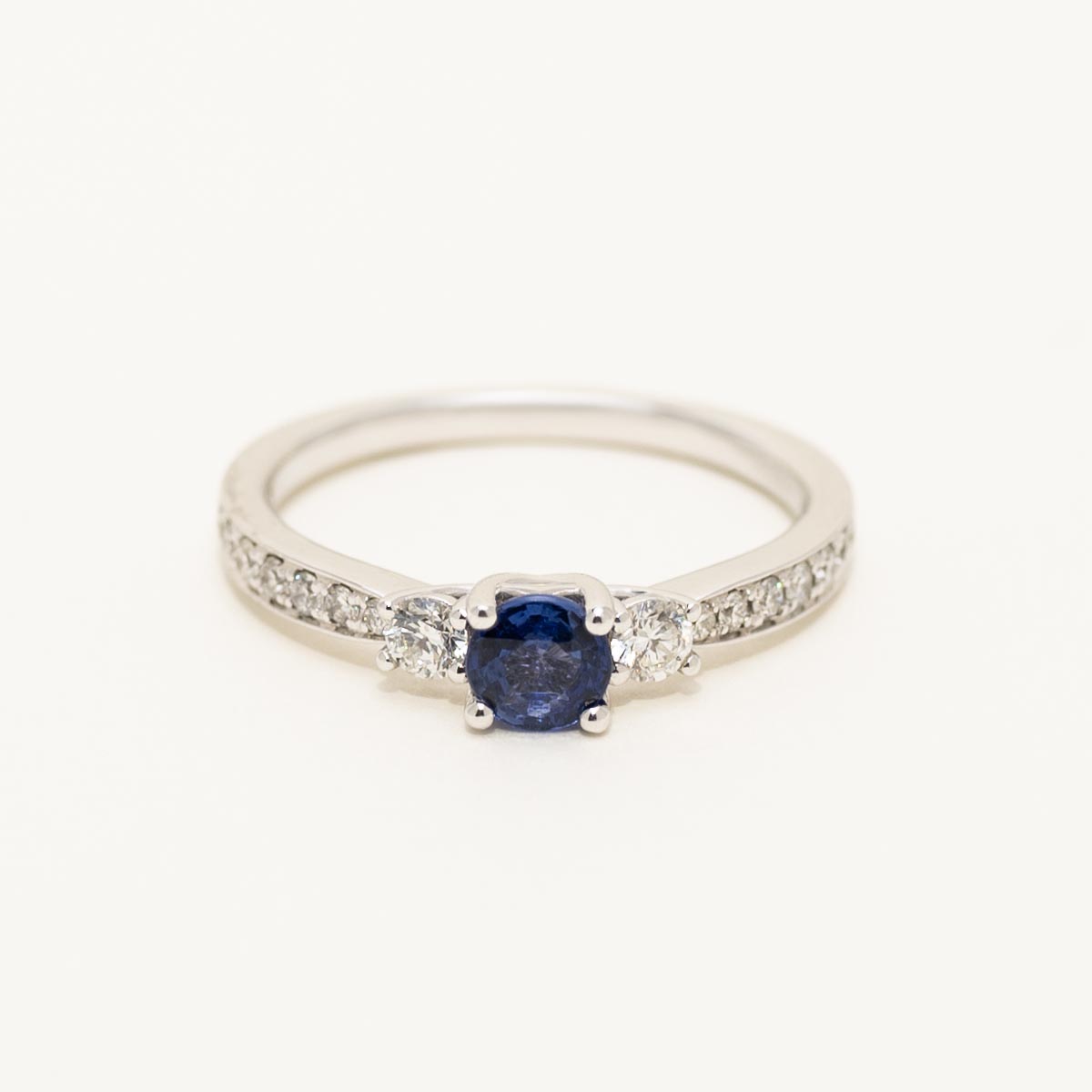 Sapphire Ring in 14kt White Gold with Diamonds (1/3ct tw)