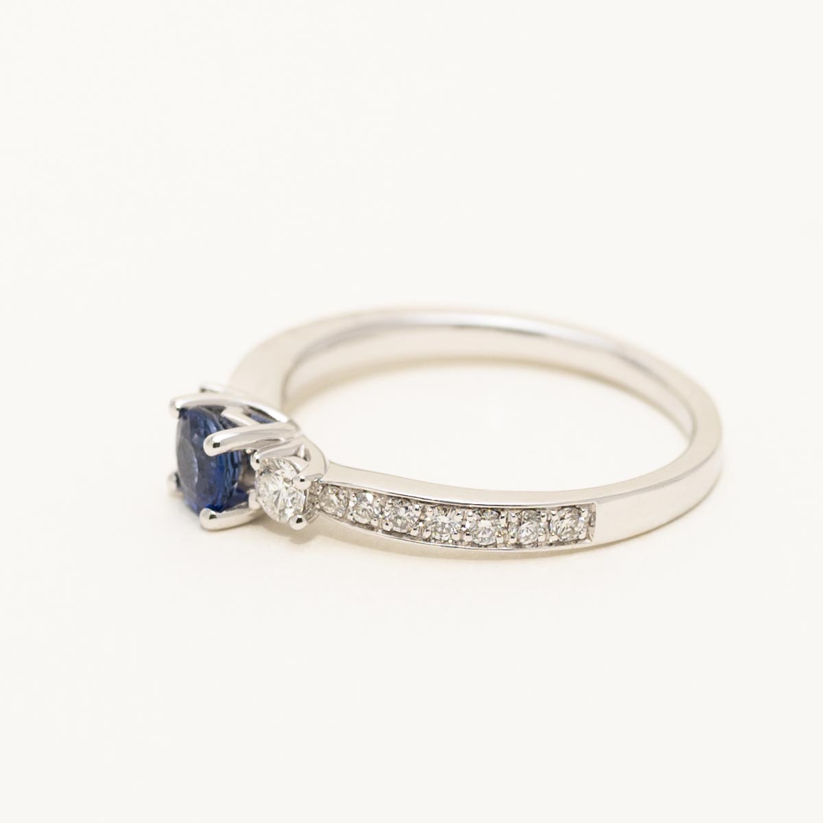 Sapphire Ring in 14kt White Gold with Diamonds (1/3ct tw)