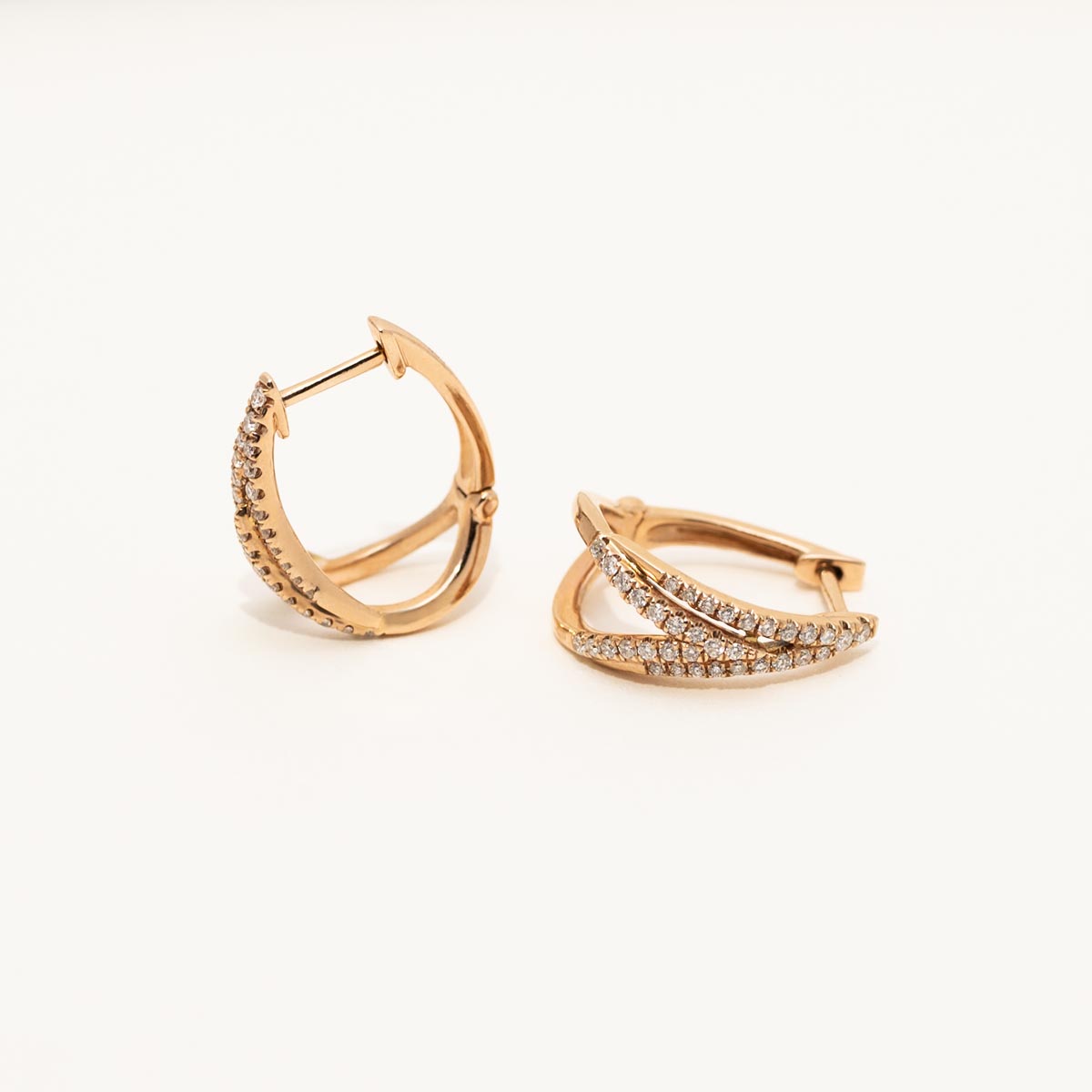 Diamond V Hoop Earrings in 14kt Rose Gold (1/3ct tw)
