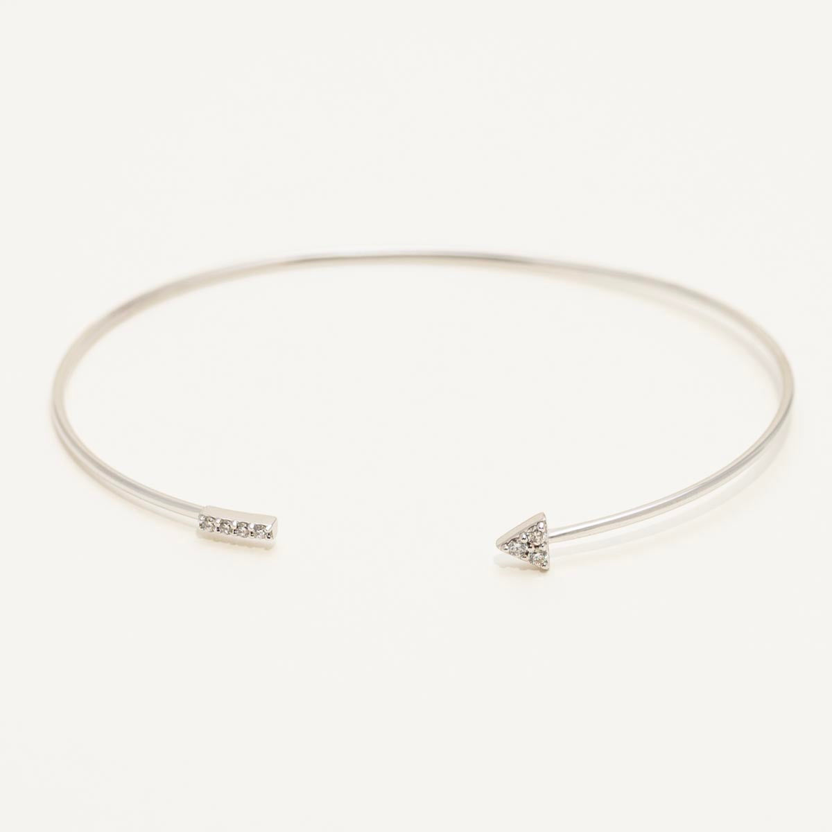 Diamond Cuff Bracelet in 10kt White Gold ( 1/10 ct tw)