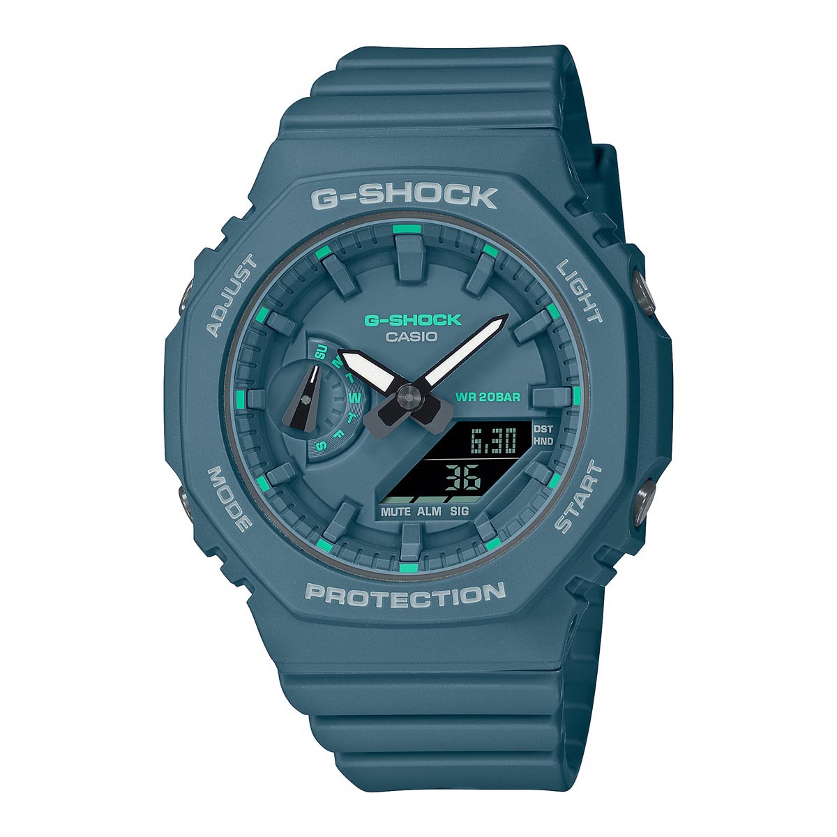 G Shock Womens Watch with Teal Dial and Teal Resin Bracelet (quartz movement)