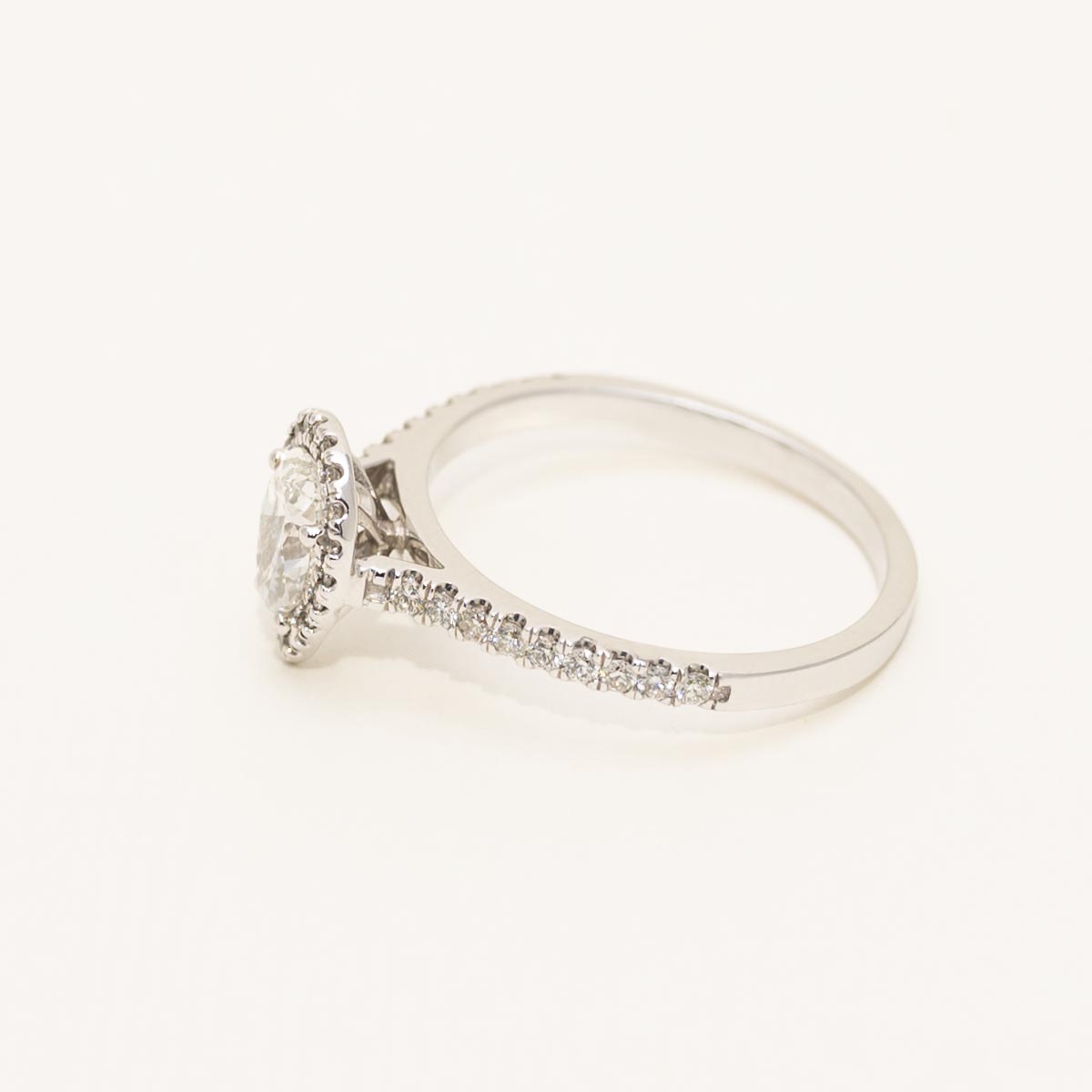 Pear Shape Diamond Halo Engagement Ring in 14kt White Gold (3/8ct tw)