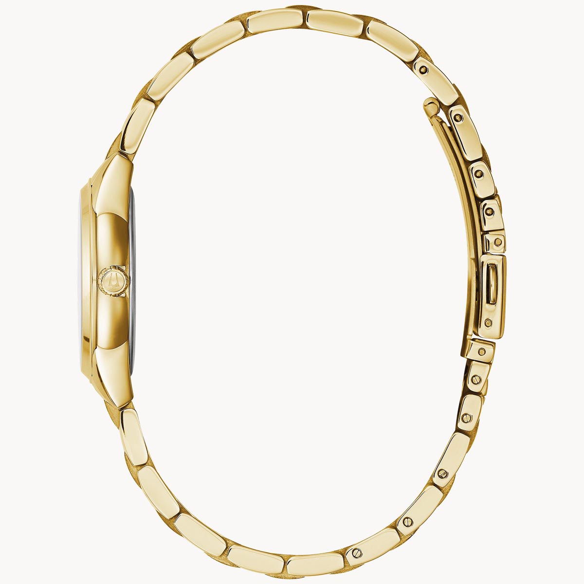 Bulova Sutton Ladies Watch with White Dial and Gold Toned Stainless Steel Bracelet (quartz movement)