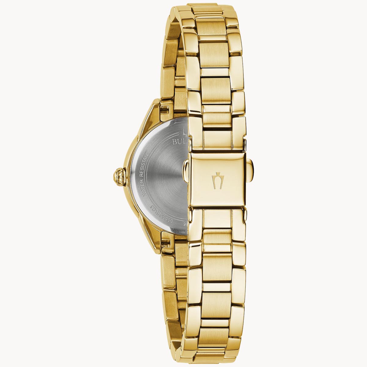 Bulova Sutton Ladies Watch with White Dial and Gold Toned Stainless Steel Bracelet (quartz movement)