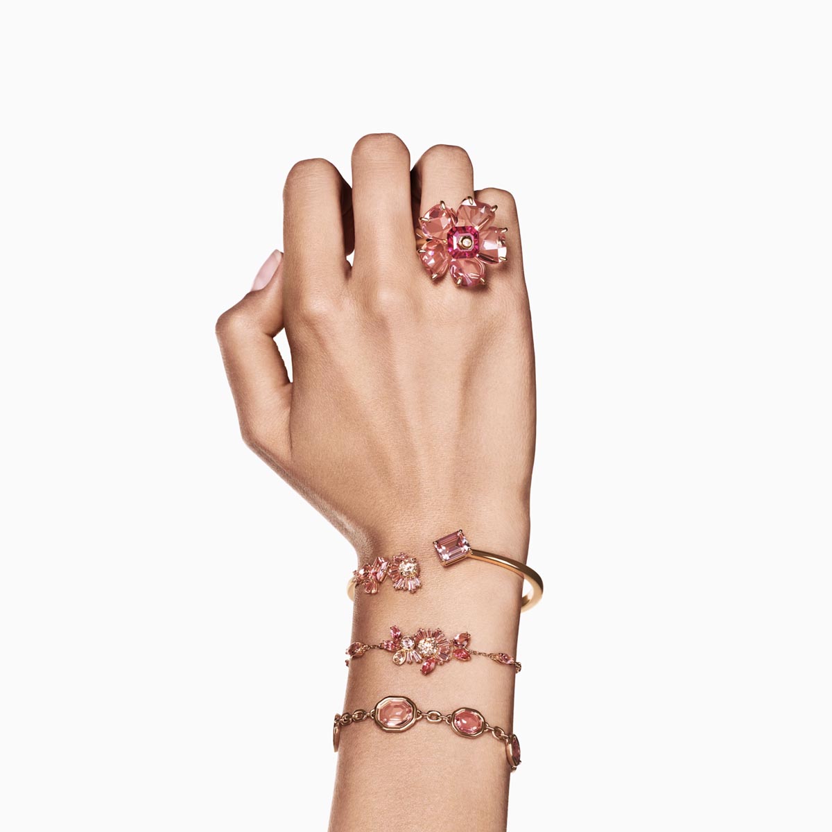 Swarovski Gema Pink Cuff Bracelet