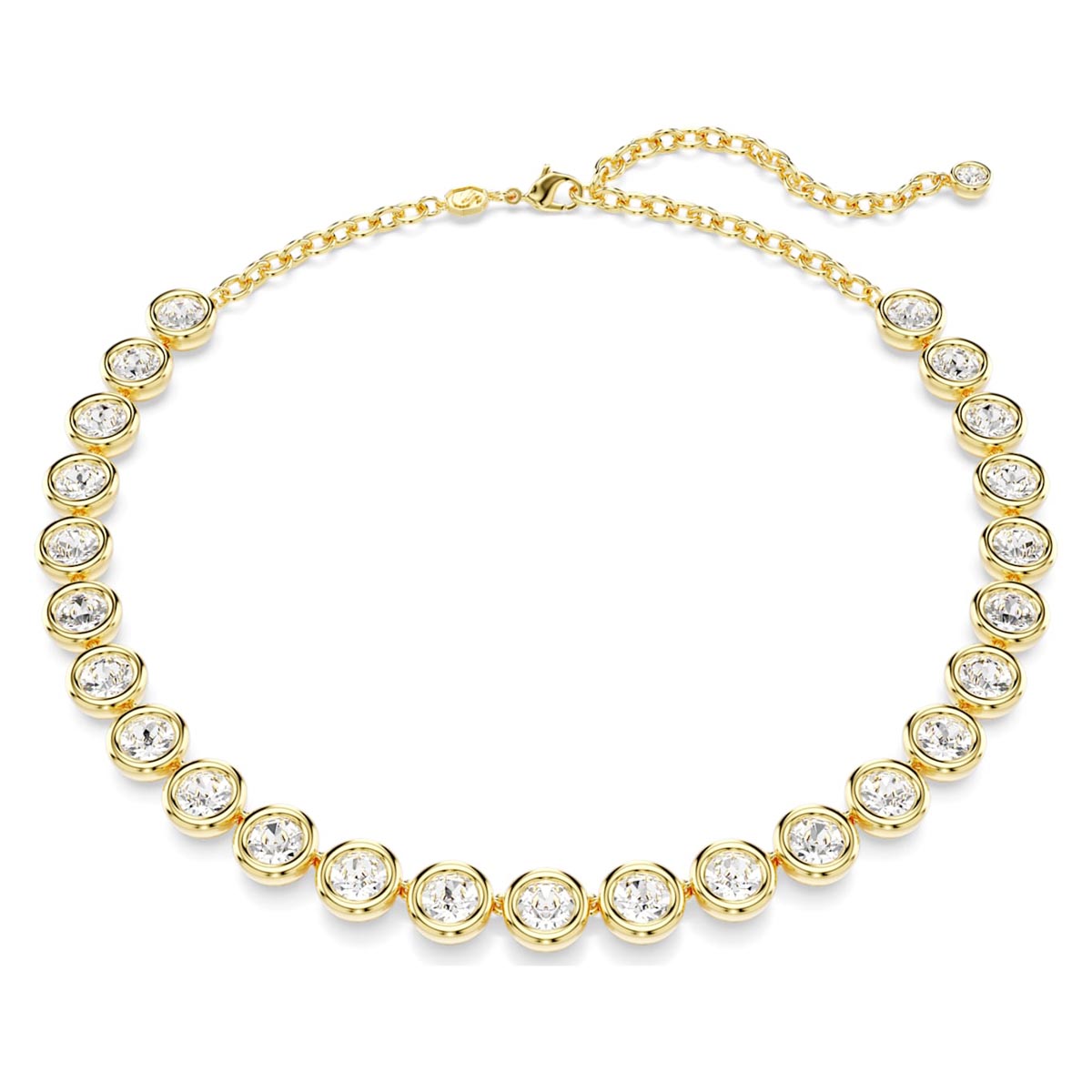 Swarovski Crystal Imber Bezel Necklace in Yellow Tone Plate