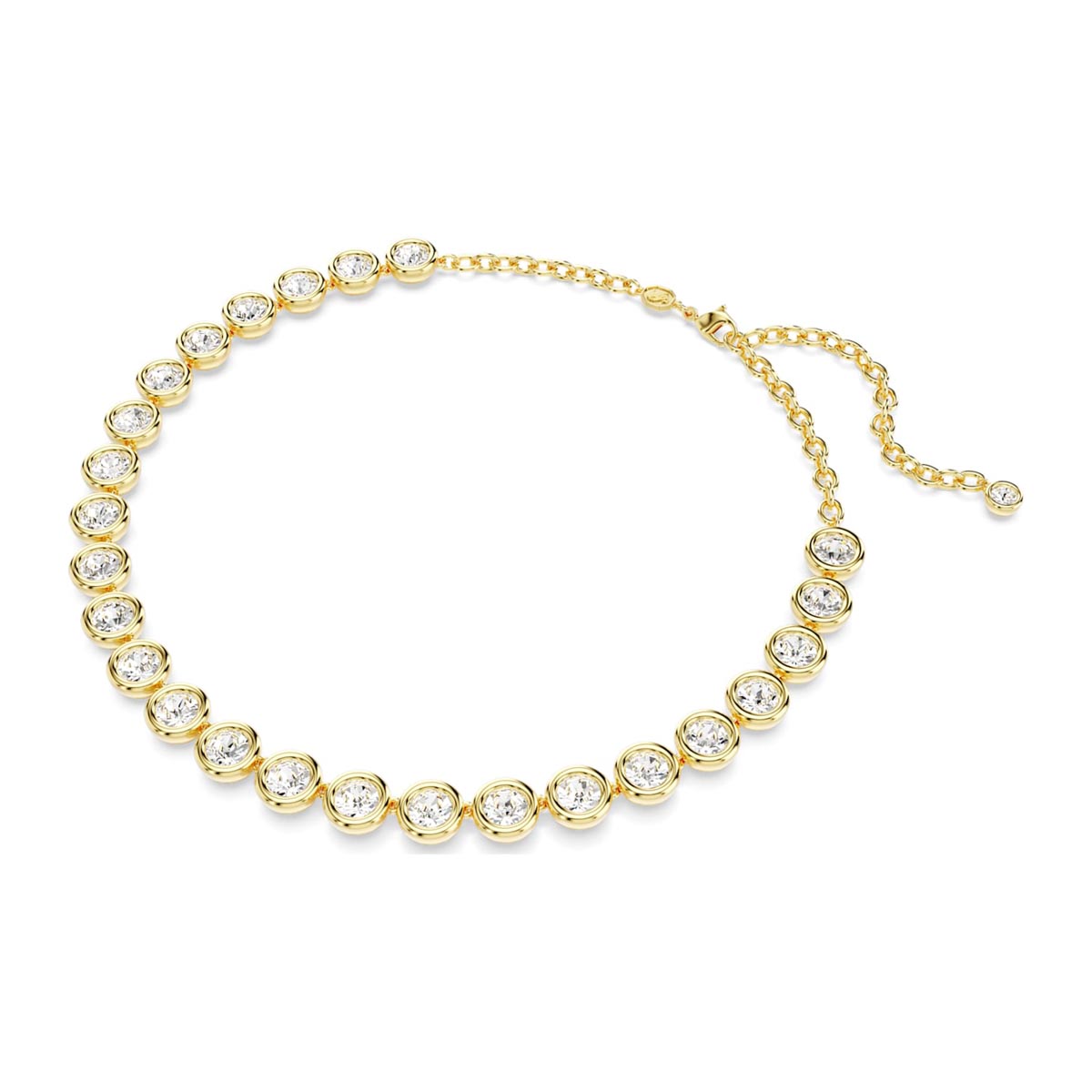 Swarovski Crystal Imber Bezel Necklace in Yellow Tone Plate