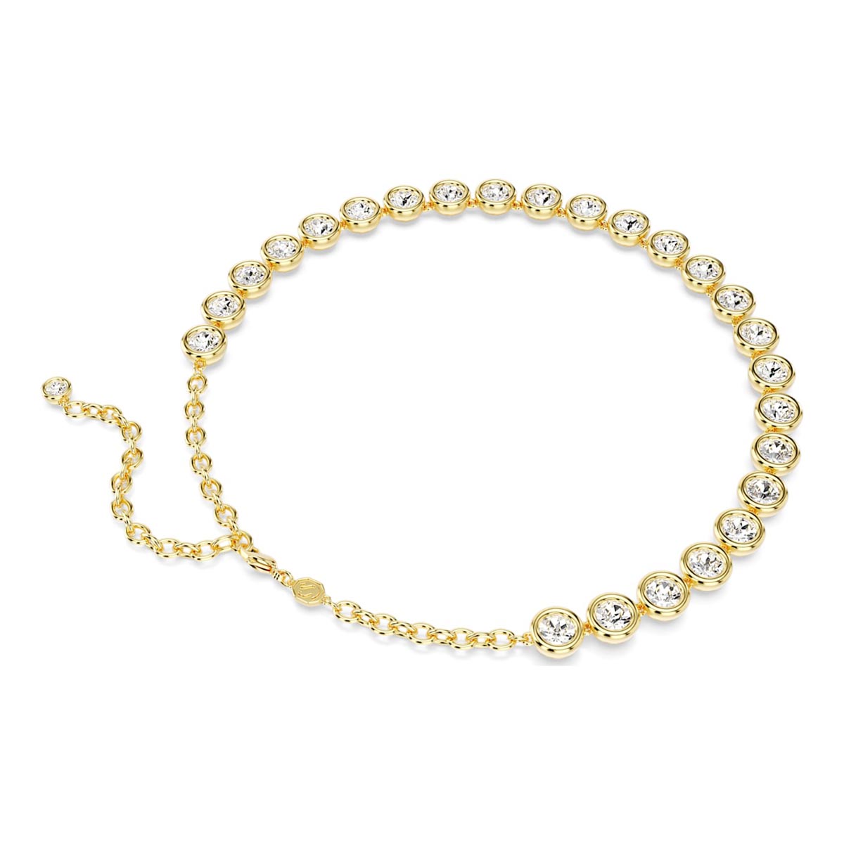 Swarovski Crystal Imber Bezel Necklace in Yellow Tone Plate