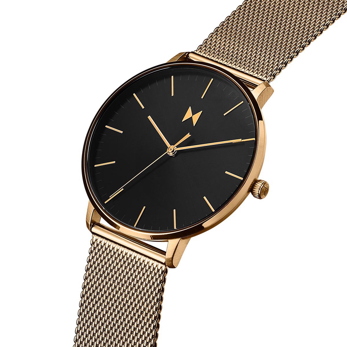 MVMT Legacy Slim Mens Watch with Black Dial and Yellow Ion Plated Stainless Steel Bracelet (quartz movement)