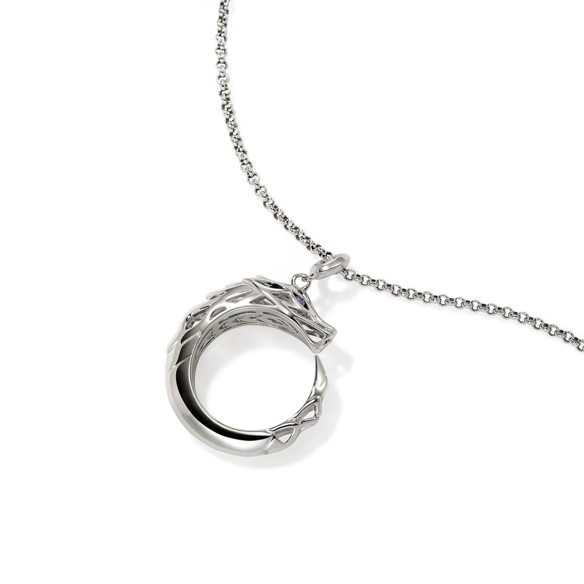 John Hardy Legends Naga Sapphire Necklace in Sterling Silver