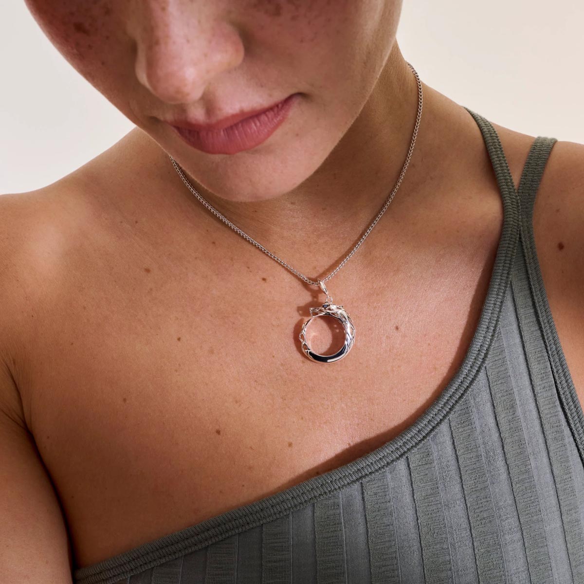 John Hardy Legends Naga Sapphire Necklace in Sterling Silver