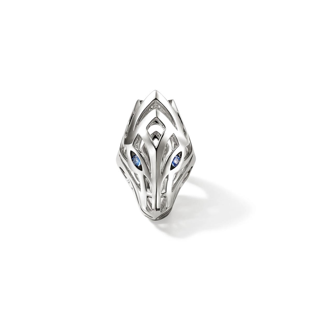 John Hardy Legends Naga Saddle Ring with Sapphires in Sterling Silver