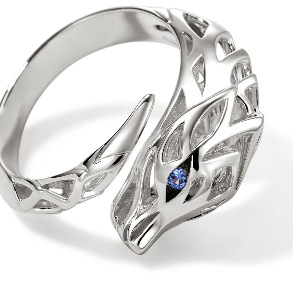 John Hardy Legends Naga Bypass Sapphire Ring in Sterling Silver