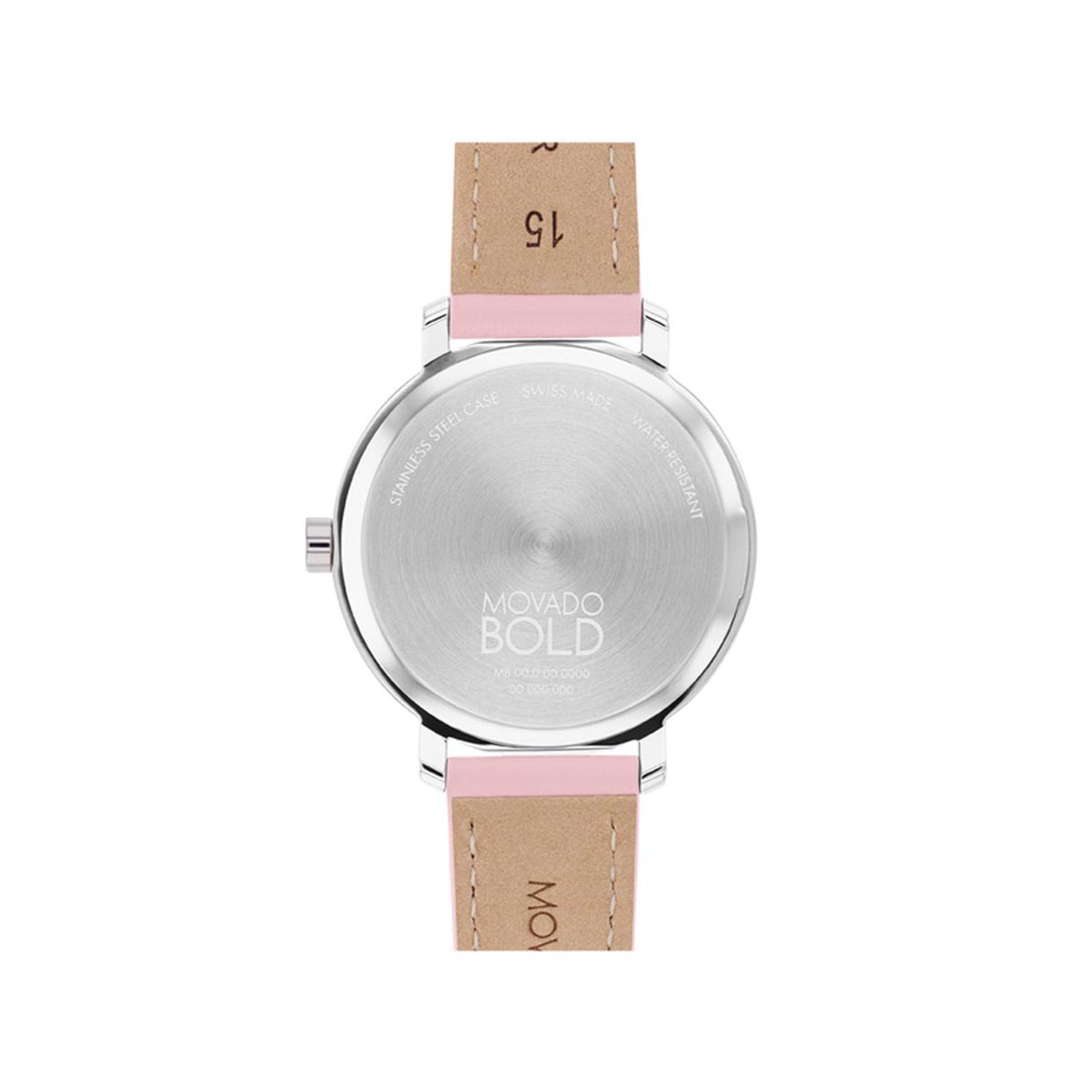 Movado Bold Evolution 2.0 Women's Watch with Pink Dial and Pink Leather Strap (quartz movement)