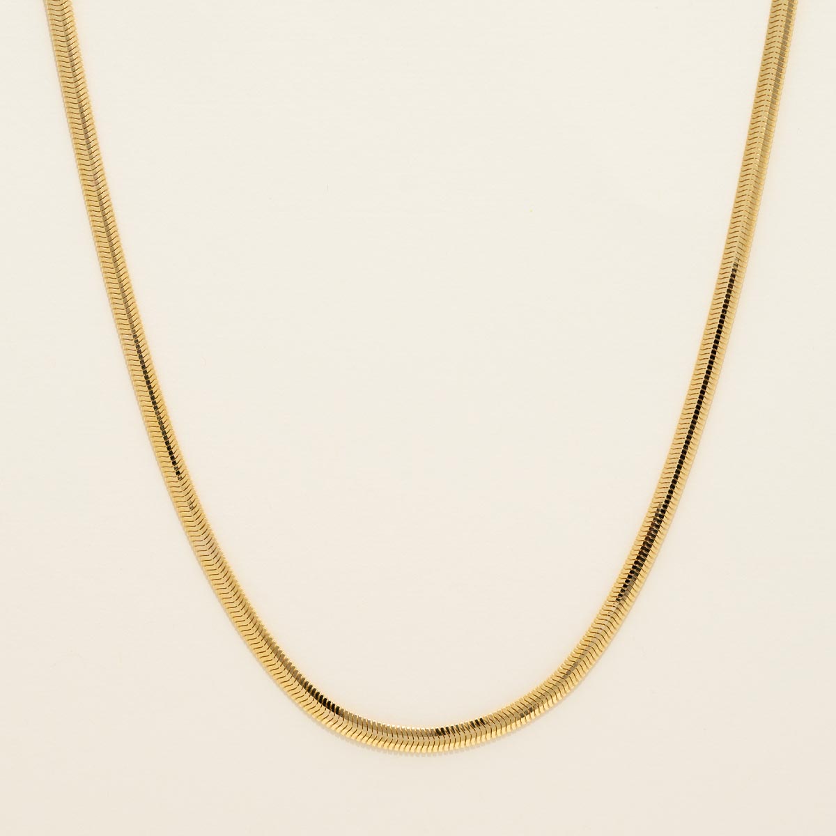 Oval Snake Chain in 14kt Yellow Gold (18 inches and 4.2mm wide)