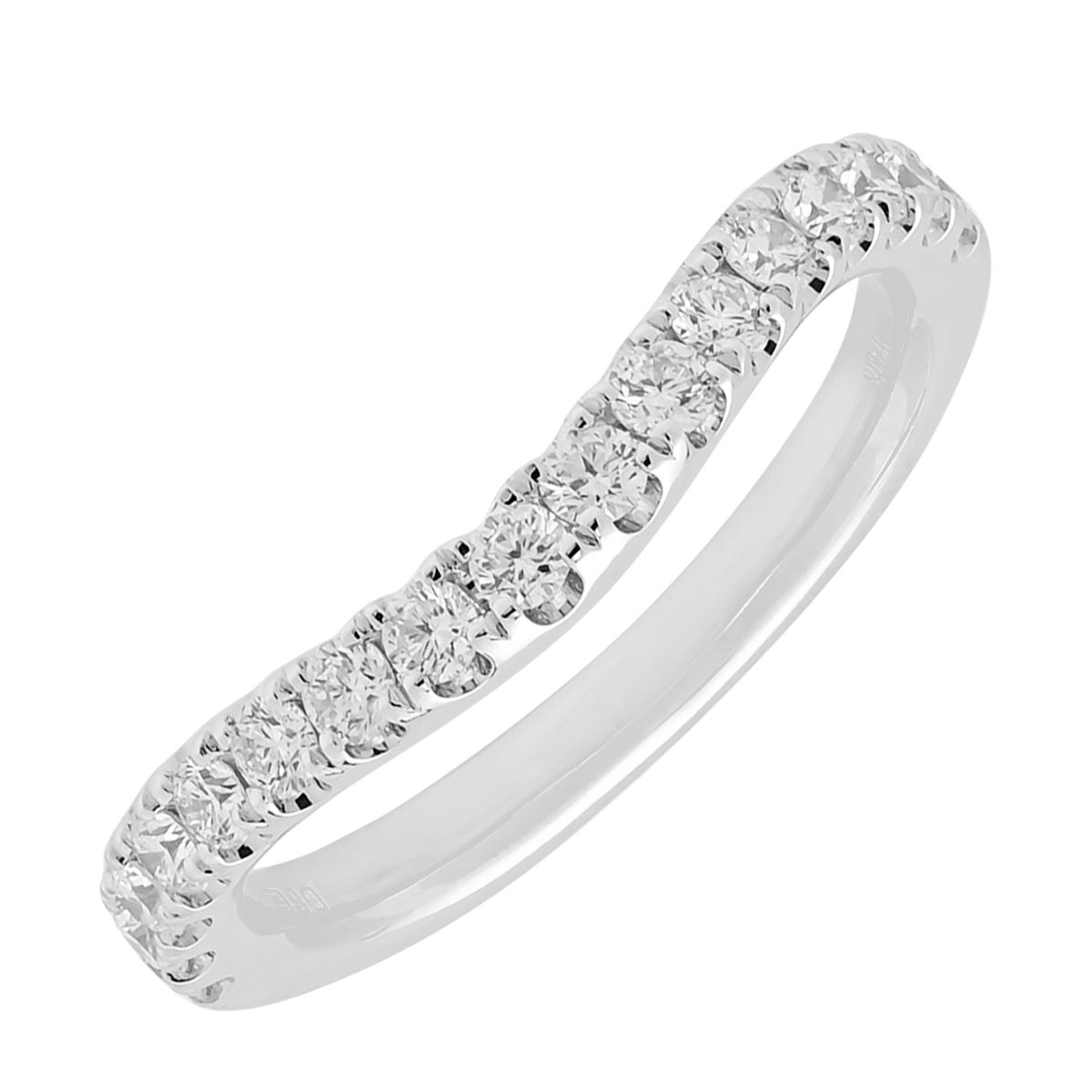 Curved Diamond Wedding Band in 14kt White Gold (1/2ct tw)