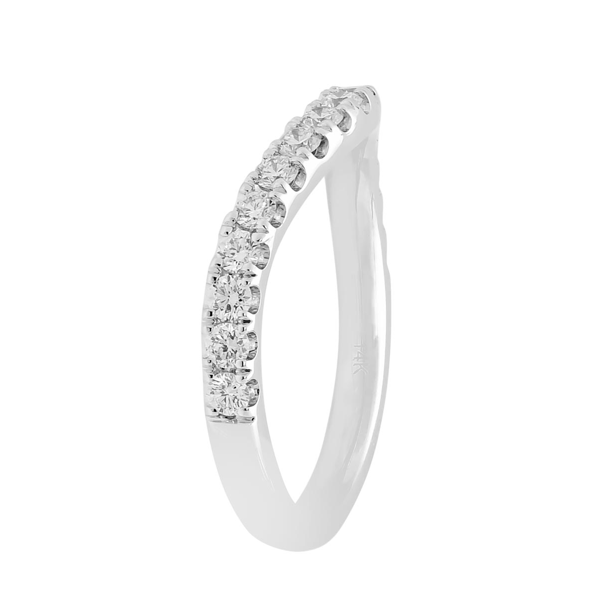 Curved Diamond Wedding Band in 14kt White Gold (1/2ct tw)